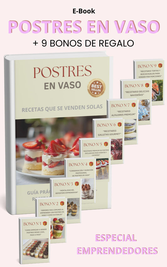 E-Book: Postres en Vaso + 9 BONOS DE REGALO